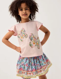 Adara Floral Print Skort Blue