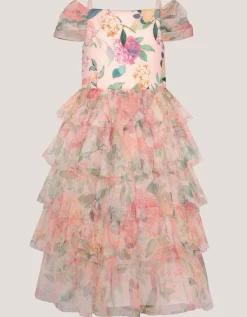 Agnes Floral Print Ruffle Tier Dress Multi