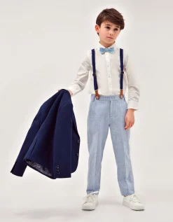 Aiden 3-Piece Suit with Braces Blue