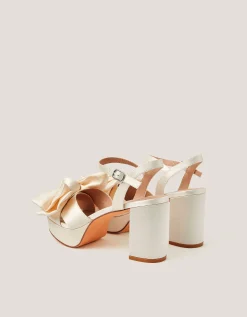 Alana Satin Platform Heels Ivory