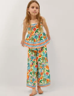 Alani Fruit Print Top & Trouser Set Yellow