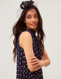 Alexia Twist Veil Fascinator Hair Slide Blue
