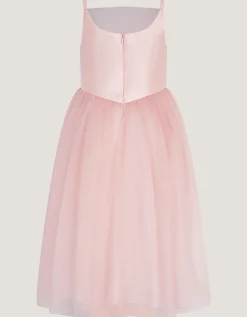 Alexis Appliqué Butterfly Tulle Dress Pink