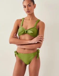Alina Rib Bandeau Bikini Top Green