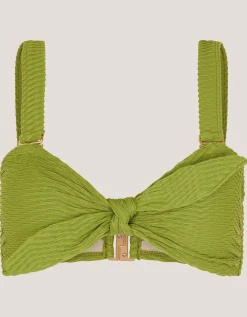 Alina Rib Bandeau Bikini Top Green