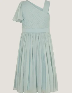 Amalthea Asymmetrical Embellished Party Dress Green