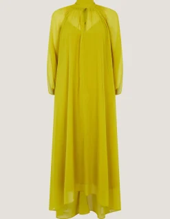 Amelia Scarf Neck Cape Midi Dress Green