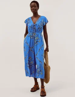 Amiee Floral Culotte Jumpsuit Blue