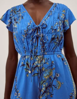 Amiee Floral Culotte Jumpsuit Blue