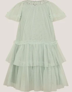 Anastasia Embellished Tulle Party Dress Green