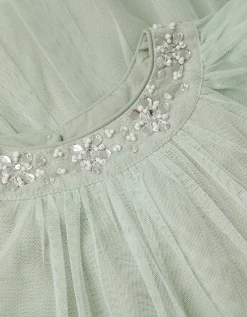Anastasia Embellished Tulle Party Dress Green