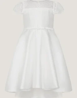 Angelina Lace Satin Party Dress Ivory