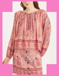 Antik Batik Tajara Paisley Blouse Orange