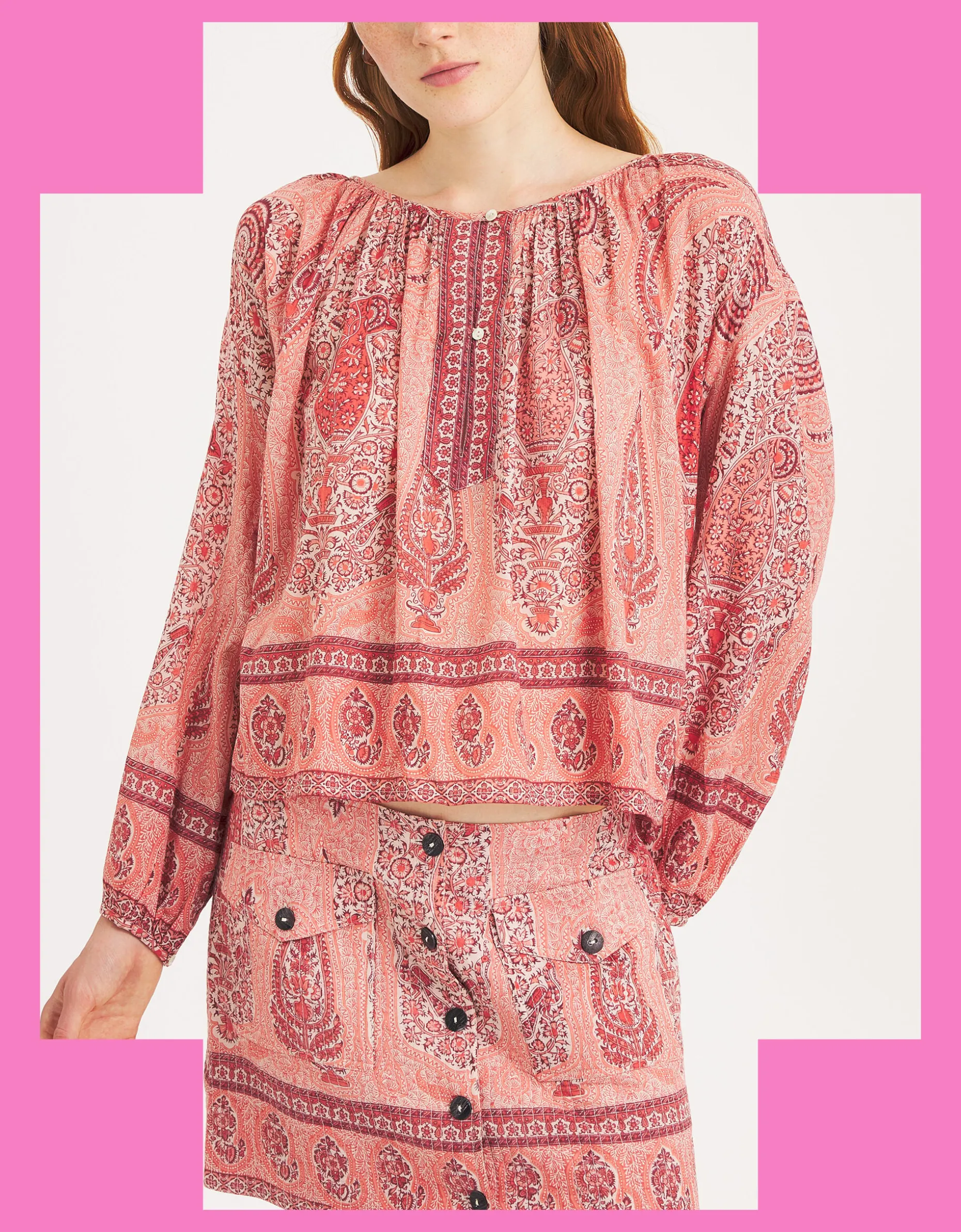 Antik Batik Tajara Paisley Blouse Orange