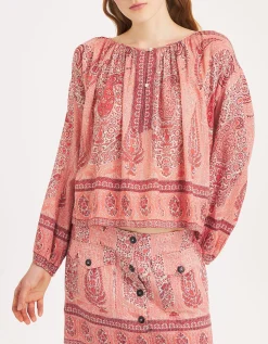 Antik Batik Tajara Paisley Blouse Orange