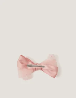 Appliqué Bow Hair Clip Pink