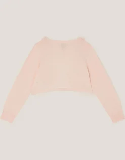 Appliqué Floral Cardigan Pink