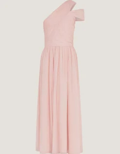 Arianna One-Shoulder Tulle Prom Dress Pink