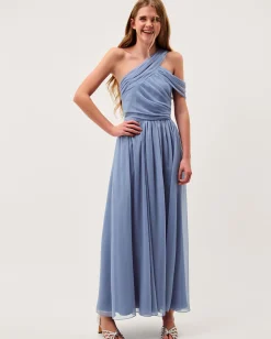 Arianna One-Shoulder Tulle Prom Dress Blue