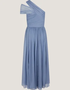Arianna One-Shoulder Tulle Prom Dress Blue
