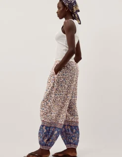 Ari Floral Balloon Trousers Blue