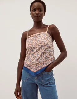 Ari Floral Scarf Bandeau Top Blue