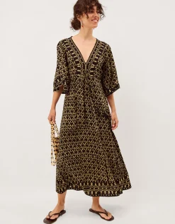 Arti Print Midi Kaftan Black