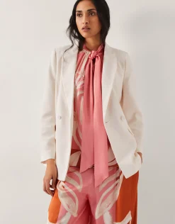 Ashley Double-Breasted Blazer Ivory