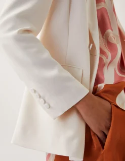 Ashley Double-Breasted Blazer Ivory