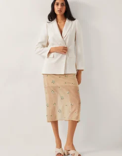 Ashley Double-Breasted Blazer Ivory