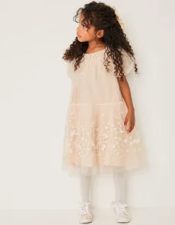 Astrid Appliqué Butterfly Swing Dress White
