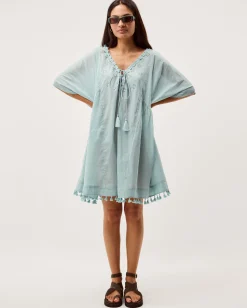 Astrid Tassel Embellished Mini Kaftan Blue