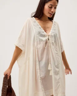 Astrid Tassel Embellished Mini Kaftan White