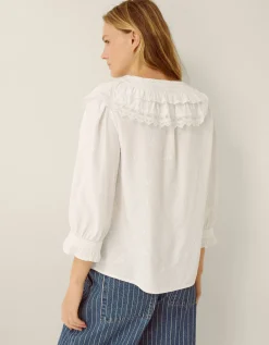 Auren Lace Collar Blouse White
