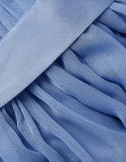 Ava Cape Sleeve Chiffon Bridesmaid Dress Blue