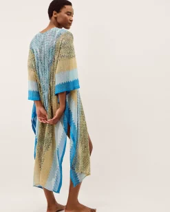 Ava Knit Beach Cover Up Blue