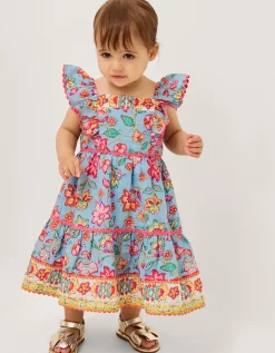 Baby Adara Floral Print Dress Blue