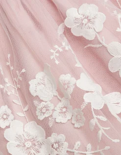 Baby Alicia Embroidered Lace Dress Pink