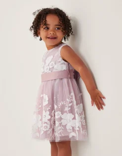Baby Alicia Embroidered Lace Dress Pink