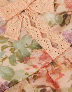Baby Alma Floral Print Lace Dress Multi