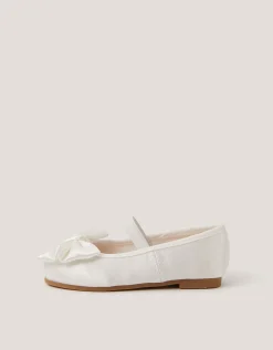 Baby Bow Satin Walker Shoes Ivory