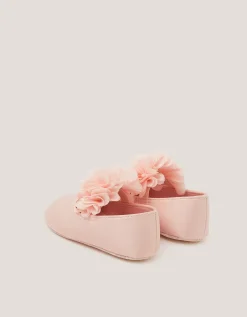 Baby Bow Satin Walker Shoes Pink