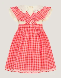 Baby Butterfly Gingham Top & Pinafore Dress Set Pink