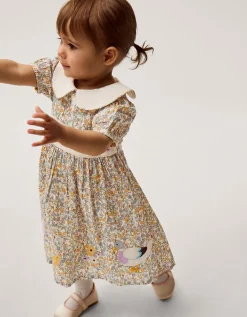 Baby Darcie Duck Smocked Dress & Knickers Set Yellow