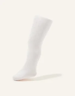 Baby 35 Denier Bridal Spot Tights White