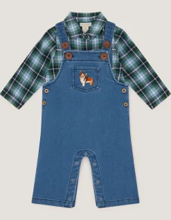 Baby Digby Denim Dungaree & Shirt Set Blue