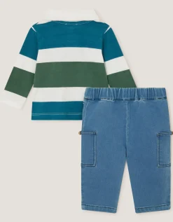 Baby Digby Polo Top & Joggers Set Blue