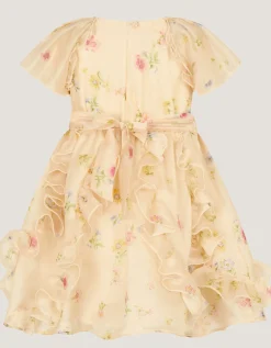 Baby Ditsy Floral Ruffle Party Dress Yellow