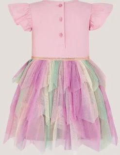 Baby Embroidered Butterfly Disco Dress Pink