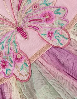 Baby Embroidered Butterfly Disco Dress Pink